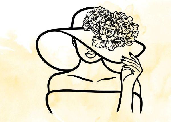 vector large hat woman